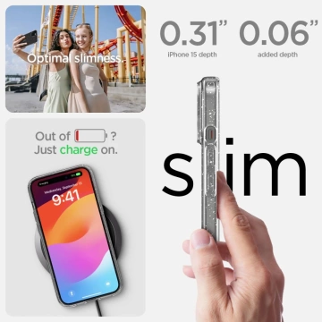 Etui Spigen Liquid Crystal pro iPhone 15 třpytivé krystaly