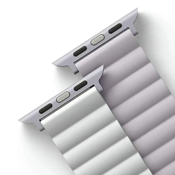 Pasek UNIQ Revix do Apple Watch Series 4/5/6/7/8/SE/SE2 38/40/41mm reverzibilní magnetický lilak-biały/lila-white