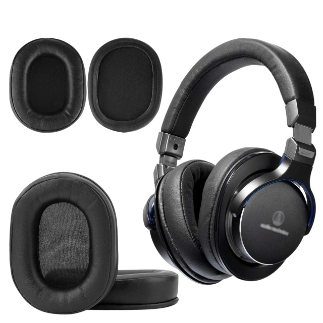 Nauszniki 2x wymienne pady gąbki do słuchawek do AUDIO-TECHNICA ATH-MSR7 ATH-M50x Czarne + urządzenie do demontażu