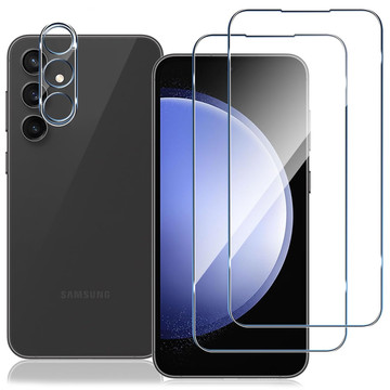 Tvrzené sklo pro Samsung Galaxy S23 FE 2x ochranná fólie na displej 1x čočka objektivu fotoaparátu Pro 9H Alogy Glass Set