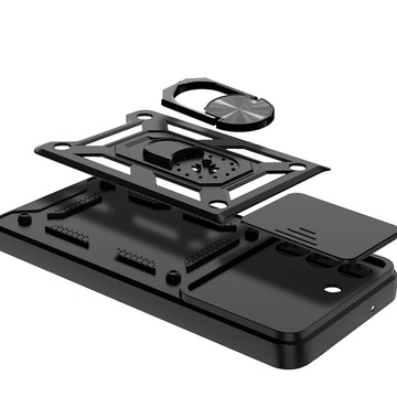 Pouzdro Alogy Camshield Stand Ring Case s krytem fotoaparátu pro Samsung Galaxy S23 Plus Armored Black