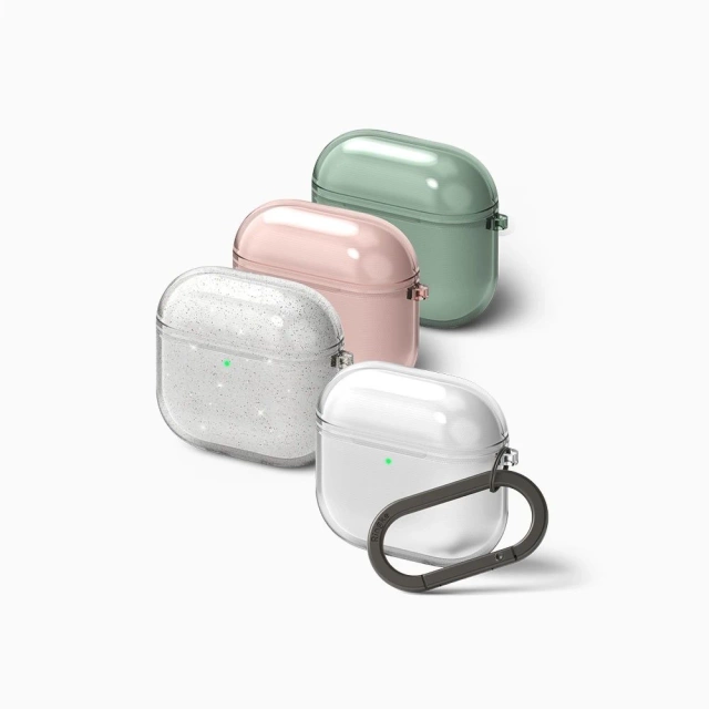Etui do Apple AirPods 4 Ringke Air Glitter Clear Karabińczyk