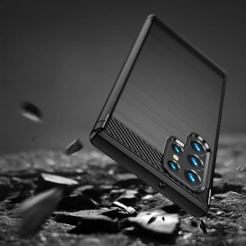 Чохол для телефону Carbon для Samsung Galaxy S23 Ultra Flexible Silicone Carbon Cover Black