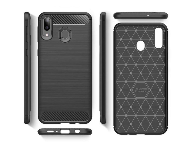 Alogy Rugged Armor Hülle für Samsung Galaxy M20 schwarz Alogy Schutzfolie