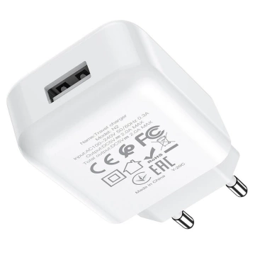 HOCO USB A 2A N2 nástěnná nabíječka, bílá