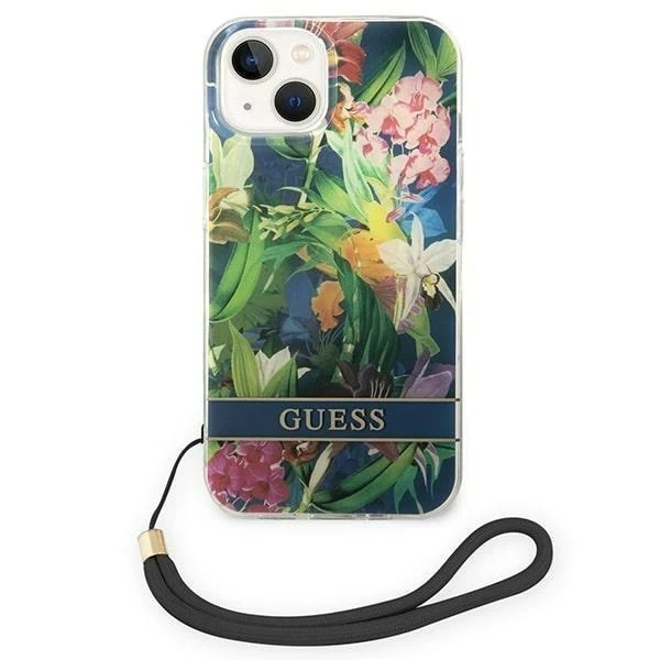 Etui Guess GUOHCP14MHFLSB do Apple iPhone 14 Plus 6,7" niebieski/blue hardcase Flower Strap