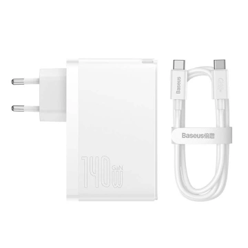 Baseus GaN5 Pro 2xUSB-C USB wall charger, 140W (white)