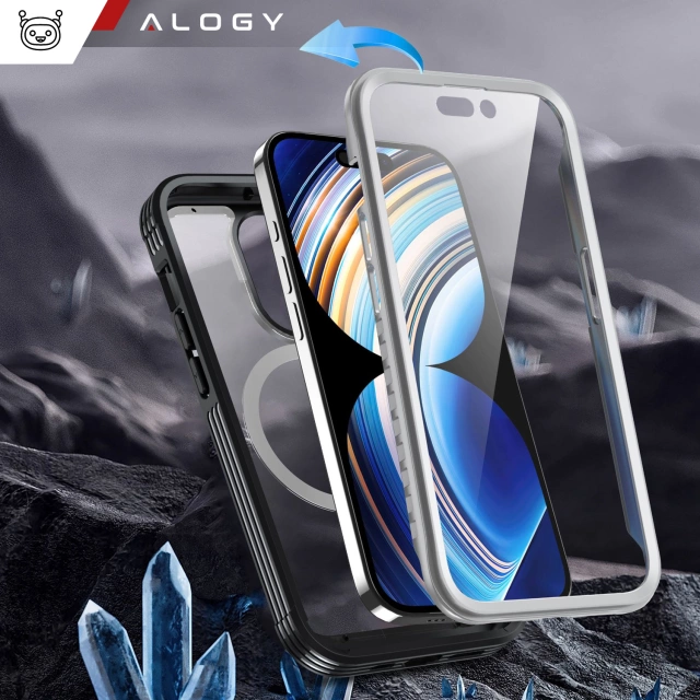 Захисний чохол для телефону Apple iPhone 16 Pro Max Alogy Shield360 MagCase™️ для MagSafe із захистом дисплея та камери, чорний