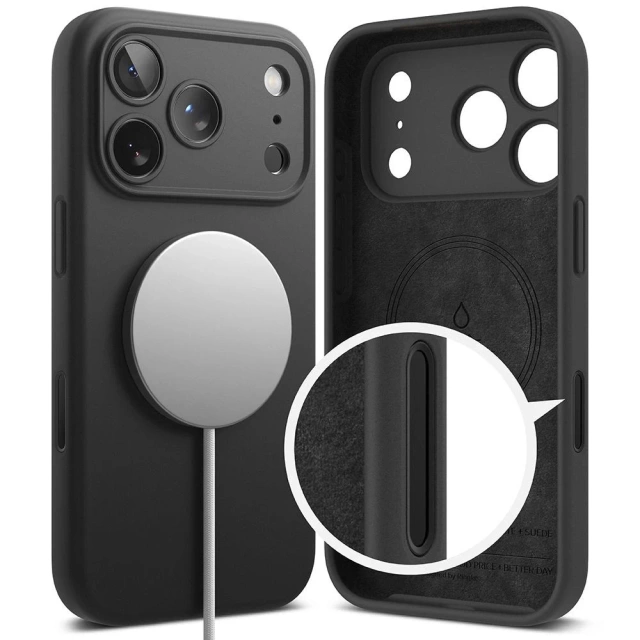 Etui do iPhone 17 Pro Max Ringke Silicone Magnetic MagSafe Czarne