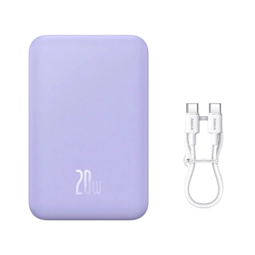 Baseus Magnetic Mini 20000mAh 20W Power Bank - Purple USB-C / USB-C Cable