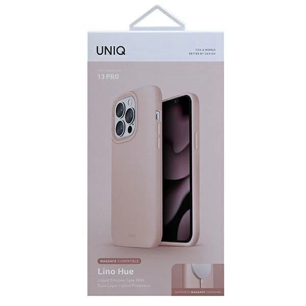 Чохол UNIQ Lino Hue iPhone 13 Pro / 13 6.1" pink / blush pink MagSafe