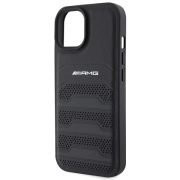 Kožené puzdro s reliéfnymi líniami AMG pre iPhone 15