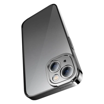 Baseus Glitter Protective Set Clear Case and Tempered Glass for iPhone 14 Plus (Black)