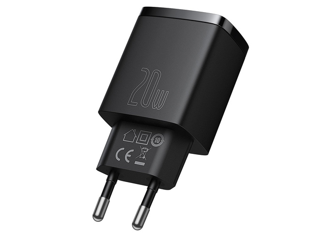 Настінний зарядний пристрій Baseus USB PD QC 3.0 20W Black
