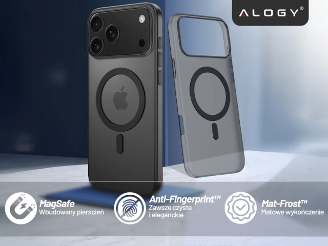 Puzdro Apple iPhone 17 Pro Max – matný kryt MagSafe s ochranou šošovky, tenký a odolný voči poškriabaniu, perfektne sedí – Alogy Skinny MatteCase™ čierny