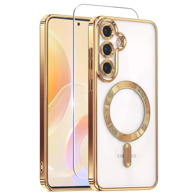 Чохол MagSafe для Apple iPhone 16 Pro Max Alogy Glamour Luxury Ring Housing Gold-Transparent
