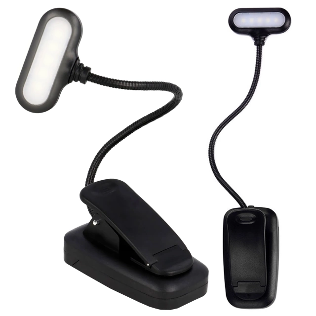 Alogy LED Clip Desk Lamp Cordless Rechargeable Reading Black