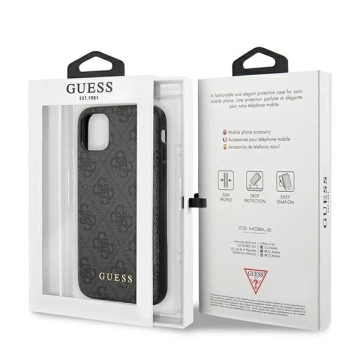 Etui Guess GUHCN61G4GFGR pro iPhone 11 6,1" pevný obal 4G kovové zlaté logo
