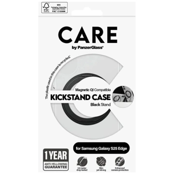 Samsung Galaxy S25 Edge PanzerGlass Kickstand QI Case Transparent