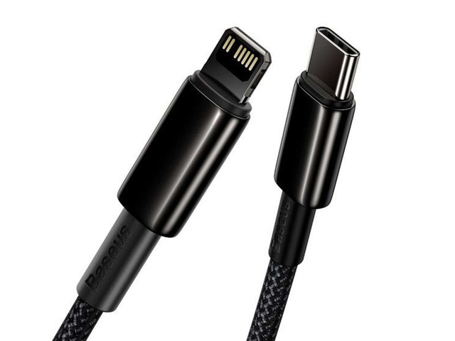 Кабель 1m Baseus przewód USB-C Type C na Lightning PD 20W Black