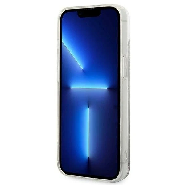 Ochranné pouzdro na telefon Karl Lagerfeld KLHCP14SLMNMS pro Apple iPhone 14 6,1" pevný obal stříbrný/stříbrný Liquid Glitter Monogram