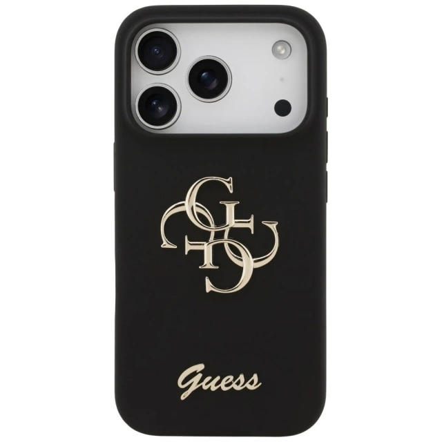 Etui Guess Silicone Big 4G Script do iPhone 17 Pro Black