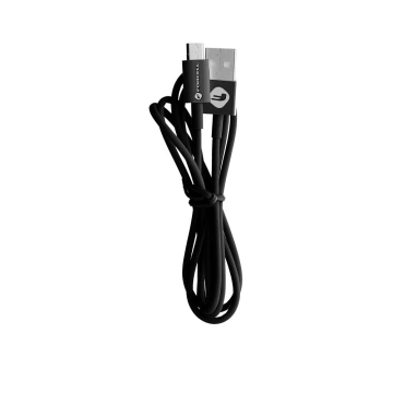 Кабель USB-A - Micro USB Forcell 2.4A 1 м із TPE-трубкою для синхронізації та зарядки, чорний