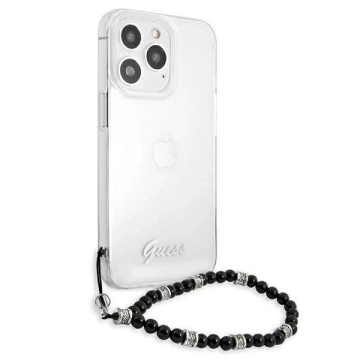 Guess GUHCP13XKPSBK iPhone 13 Pro Max 6,7" priehľadné pevné puzdro Black Pearl
