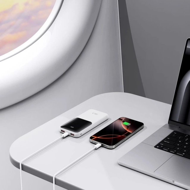 Powerbank Tech-Protect PB01 10000mAh 22.5W Biały USB-A USB-C