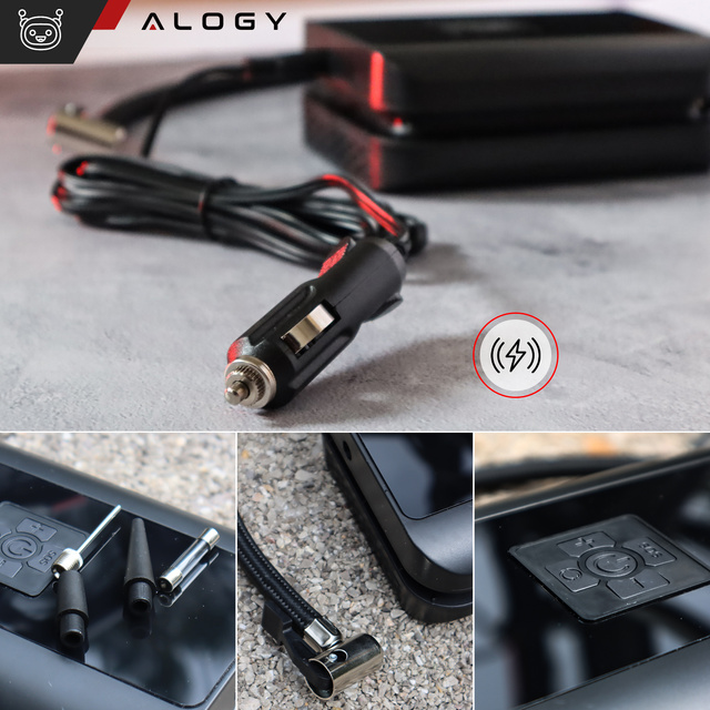 Електричний велосипедний насос для велосипеда бездротовий автомобільний повітряний компресор портативний з ліхтариком 150 PSI Alogy чорний