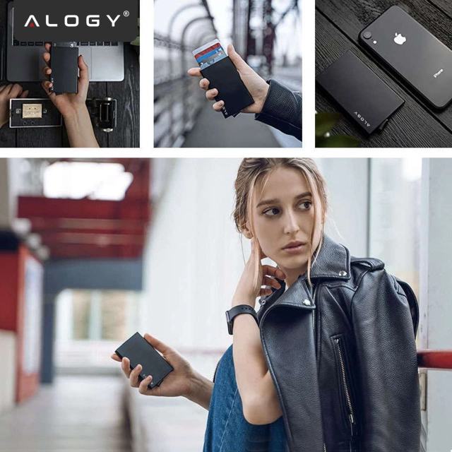 Alogy Anti-Theft Wallet RFID Smart Card Holder Black