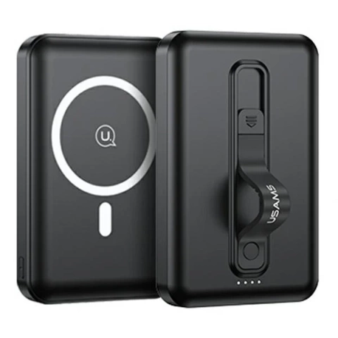 USAMS Powerbank PB64 10000mAh 20W QC3.0 PD Magnetic Wireless Fast Charge чорний/чорний 10KCD17301 (US-CD173)