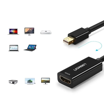 UGREEN cable adapter FHD (1080p) HDMI (female) - Mini DisplayPort (male - Thunderbolt 2.0) white (MD112 10460)