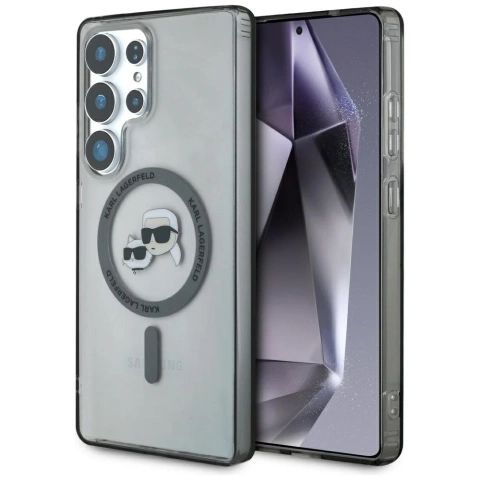 Etui Karl Lagerfeld Button Karl & Choupette MagSafe do Samsung Galaxy S25 Ultra Czarny