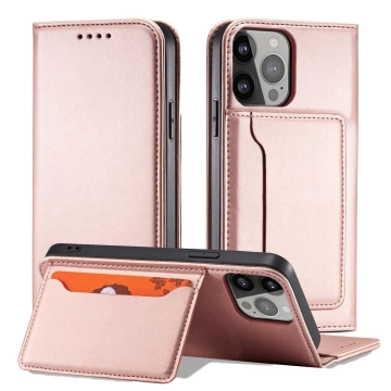 Magnet Card Case case for iPhone 13 Pro cover card wallet stand pink