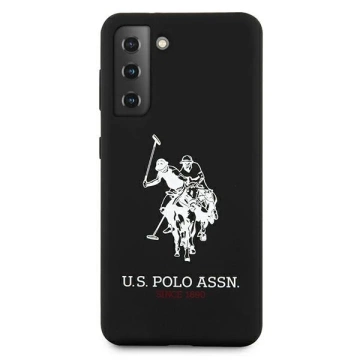 Silikónové puzdro na telefón US Polo s logom pre Samsung Galaxy S21 čierno/čierne