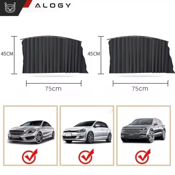 Abdeckung Magnetisches Vorhangrollo für hintere Seitenfenster für Auto, Sonnenschutz, UV-Schutz, Schwarz [2 Stück]