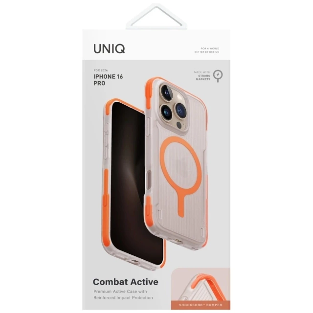 Etui do iPhone 16 Pro UNIQ Combat Active MagClick Pomarańczowe