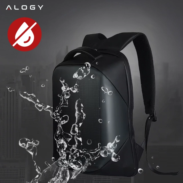 Plecak z oświetleniem LED RGB Alogy PixelBag™ Piksele bluetooth led telefon komórkowy sterowana aplikacją pixel Czarny