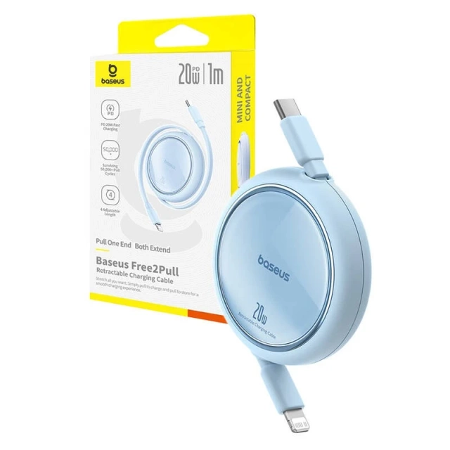 Kábel Baseus Free2Pull USB-C na iP 20W 1m USB (modrý)