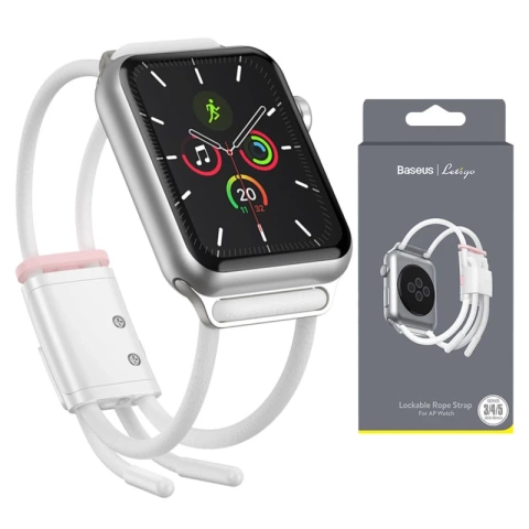 Řemínek BASEUS Apple Watch 3/4/5/6 / SE 38-40 mm Bílá / Růžová