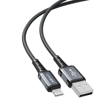 Acefast kabel MFI USB - Lightning 1,2m, 2,4A szary (C1-02 deep space gray)