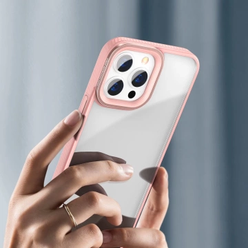 Baseus Crystal Phone Case gepanzerte Hülle für iPhone 13 Pro mit Gelrahmen Pink (ARJT001004)