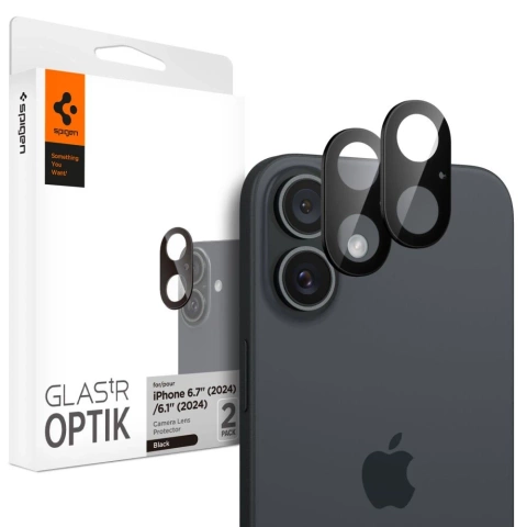 Spigen Optik Pro Glas.TR Camera Protector 2-pack pre iPhone 16 / 16 Plus Black