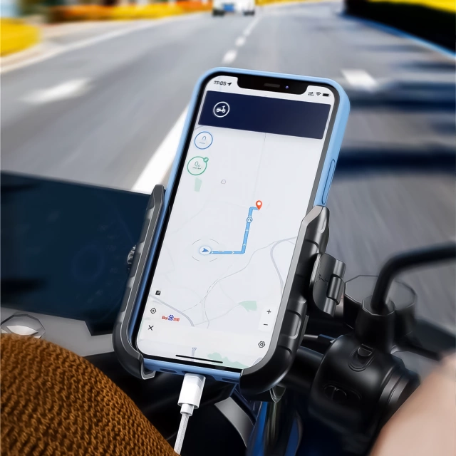 Uchwyt Motocyklowy Rowerowy na kierownicę KEWIG BKW-2-H na telefon z systemem przeciwwstrząsowym na motor quada skuter Czarny