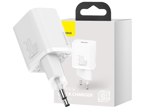Baseus Super Si Quick Charger USB-C PD 30W White