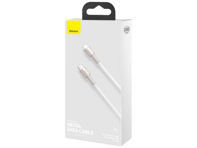 Kabel kabel Baseus Metal USB-C Type C na Lightning PD 20W 1m White