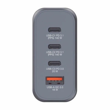 Verbatim GaN 140W nástenná nabíjačka 3xUSB-C/USB-A adaptér