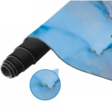 Podložka na stôl pod klávesnicu myši Protišmyková herná ochranná podložka XXL 90x40 Alogy Marble modrá