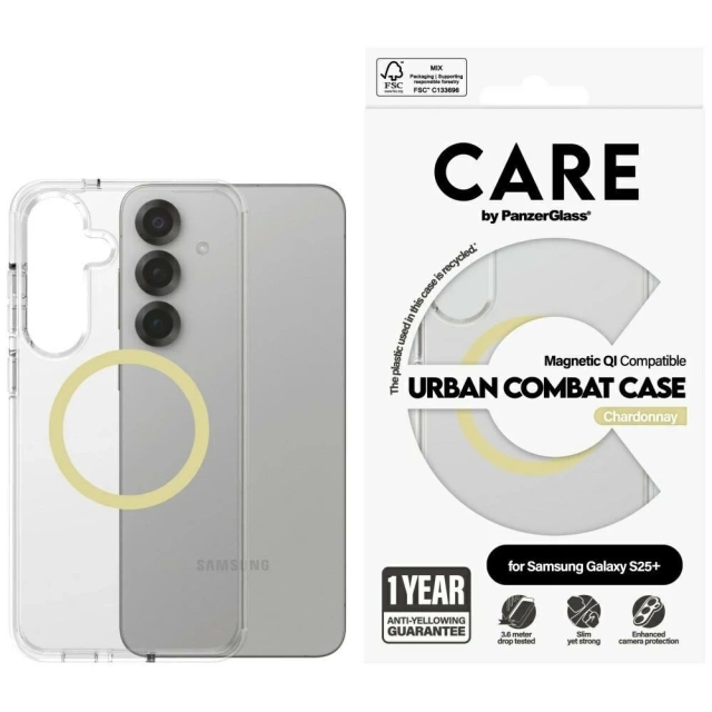 Etui do Samsung Galaxy S25 CARE von PanzerGlass Flagship Urban Combat Clear